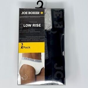 Joe Boxer Men's Low Rise Briefs 3-Pack - Black, Light Gray, Dark Gray XL